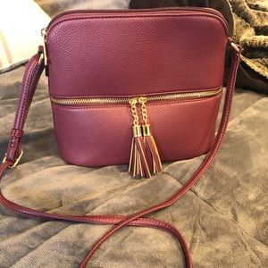 Maroon shoulder bag